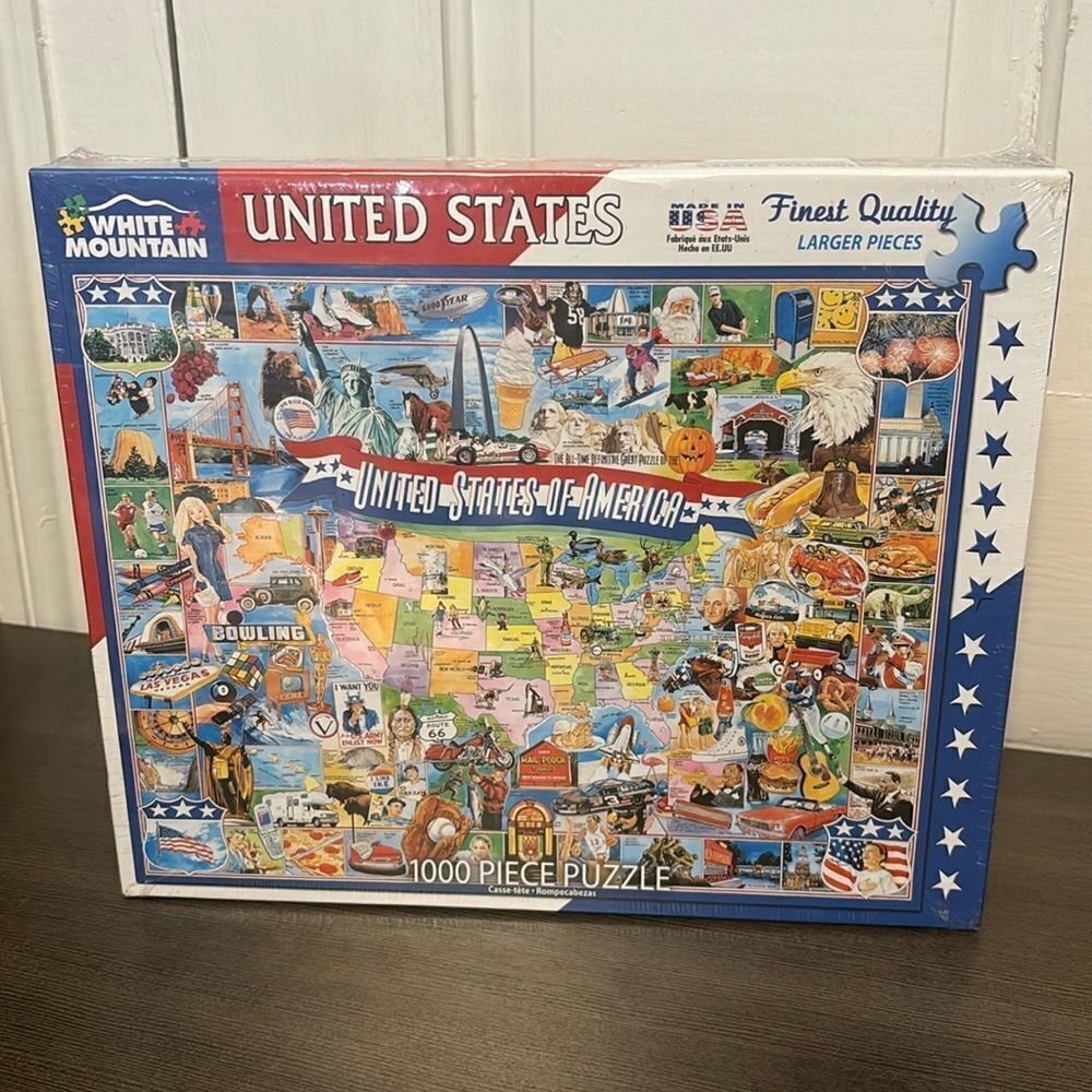 White Mountain United States of America 1000 piece 24x30 Puzzle #290 New Sealed